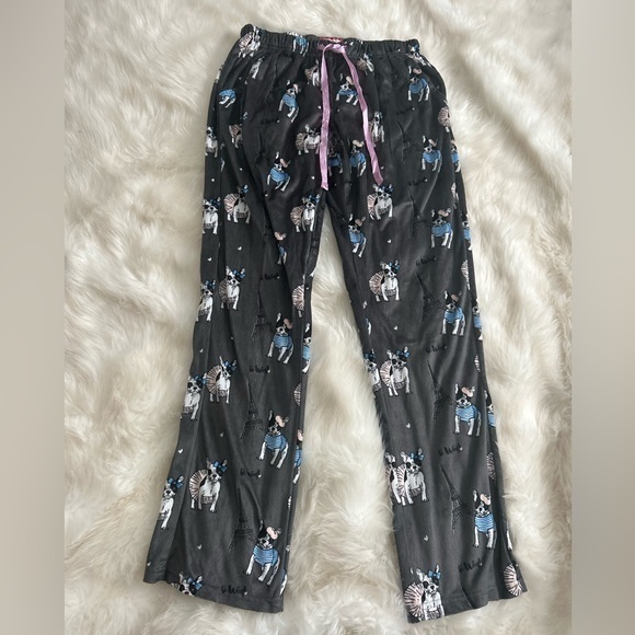 French bulldog Paris fleece pajama bottoms - Picture 1 of 6